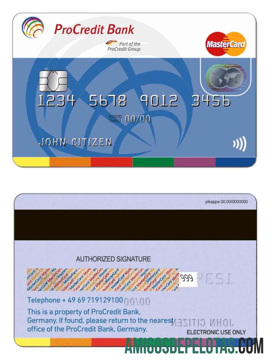 Alemanha ProCredit Bank MasterCard modelo